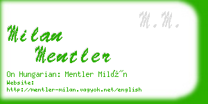 milan mentler business card